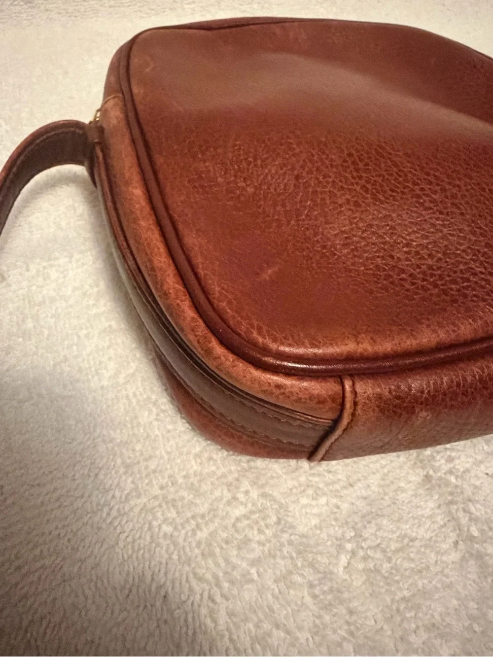 Cartier Brown Leather Messenger Crossbody with Tassel